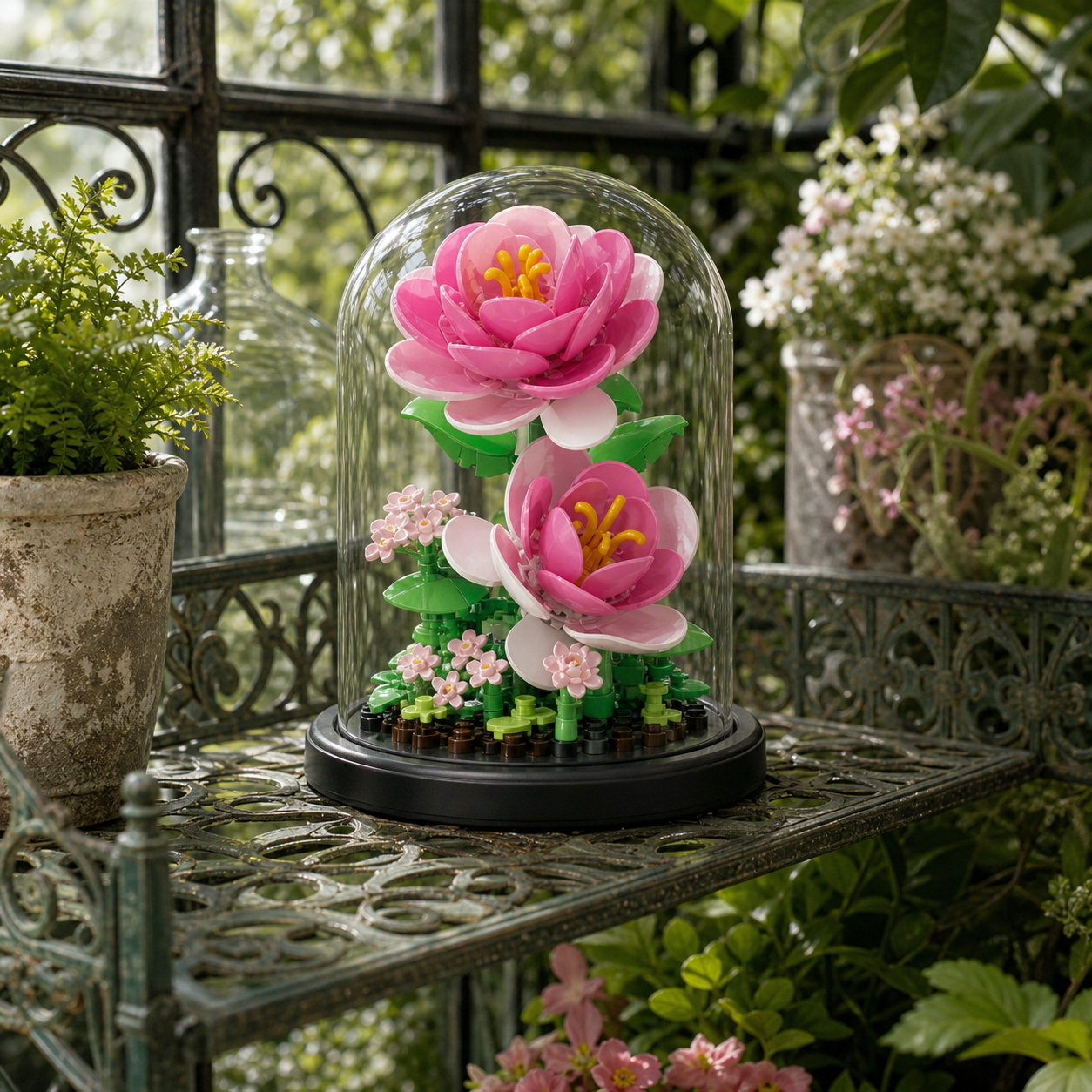 Pink Lotus Flower Dome Display (157 Pieces)