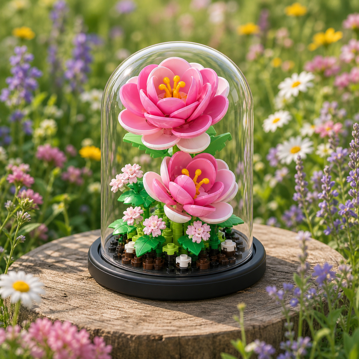 Pink Lotus Flower Dome Display (157 Pieces)