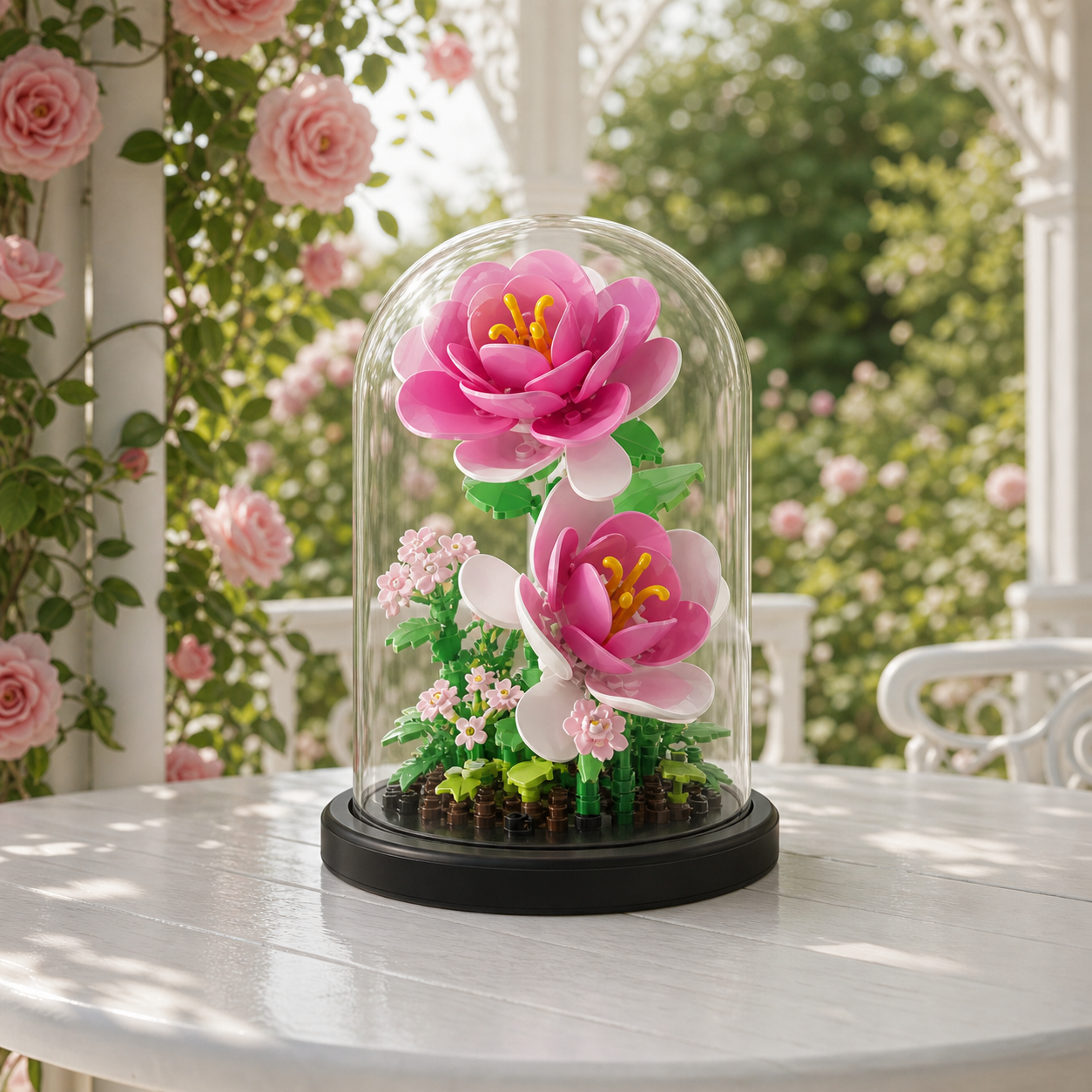 Pink Lotus Flower Dome Display (157 Pieces)