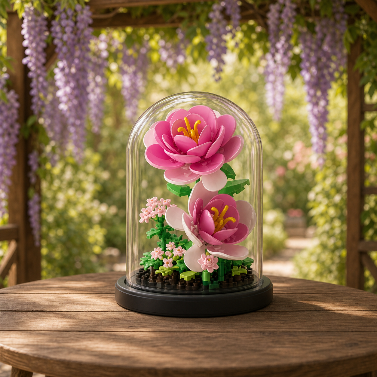 Pink Lotus Flower Dome Display (157 Pieces)