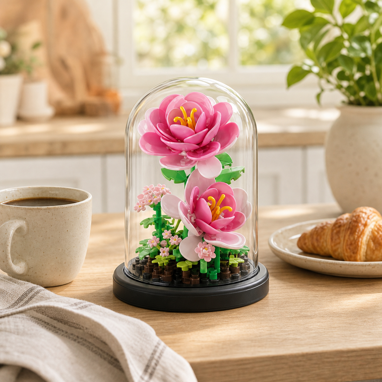 Pink Lotus Flower Dome Display (157 Pieces)