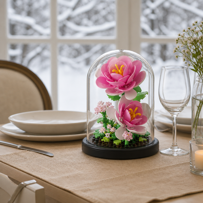 Pink Lotus Flower Dome Display (157 Pieces)