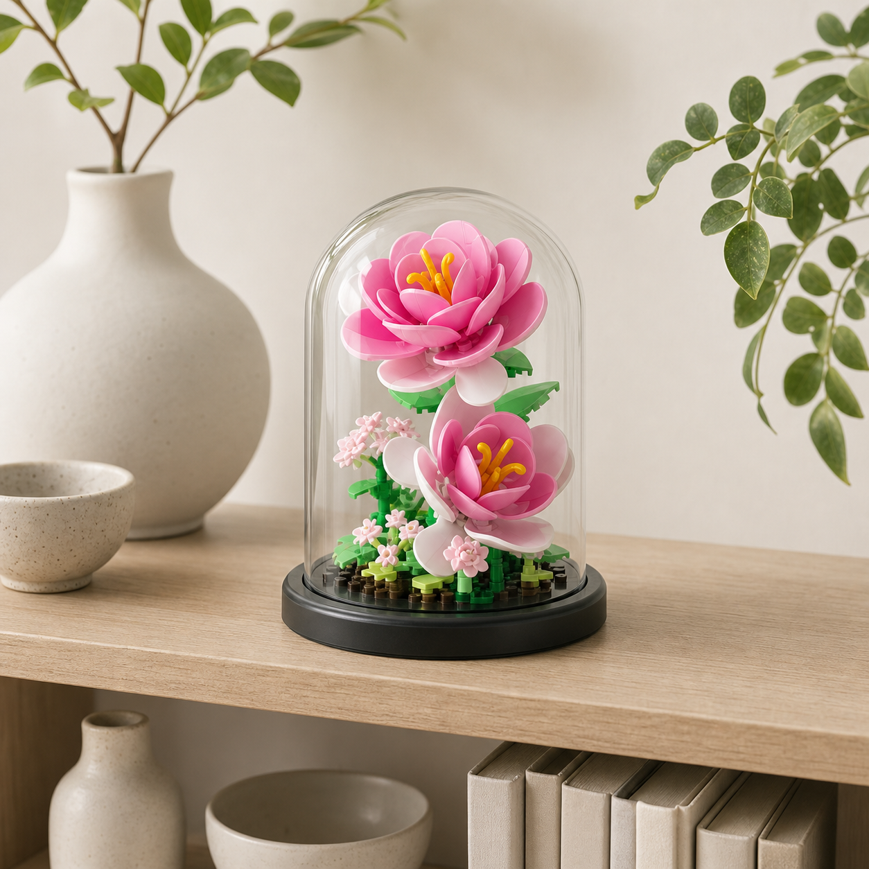 Pink Lotus Flower Dome Display (157 Pieces)