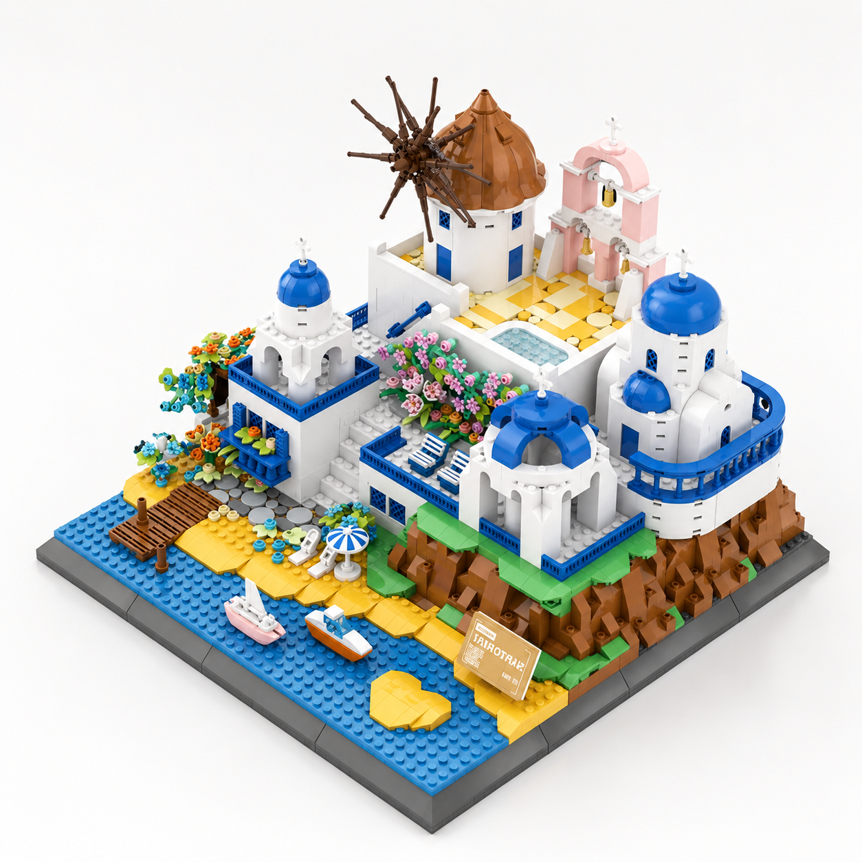 Santorini Island, Greece Building Set (1,372 Pieces)